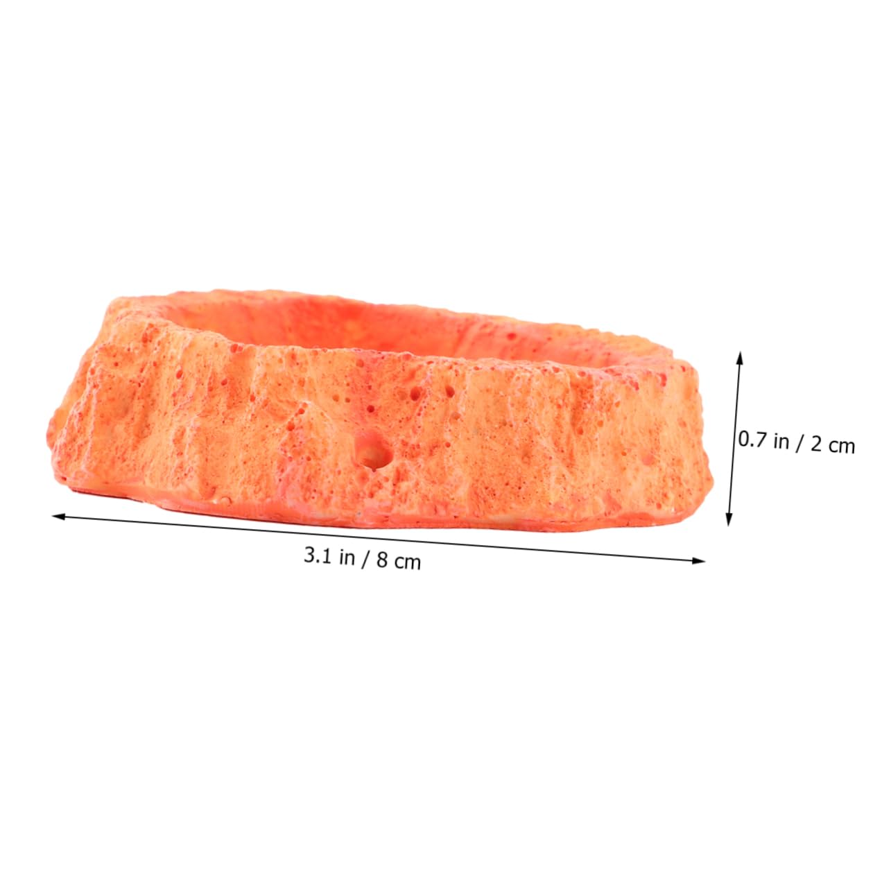Toddmomy Simulation Reptile Feeding Bowl Thick Non Skid Dish for Lizard and Turtle Easy Clean Orange Crawling Food Container for Reptile Supplies and Water Storage