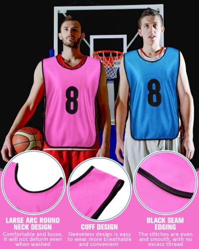 Image of Yahenda 24 Pcs Soccer Pinnies Numbered Vests Adult