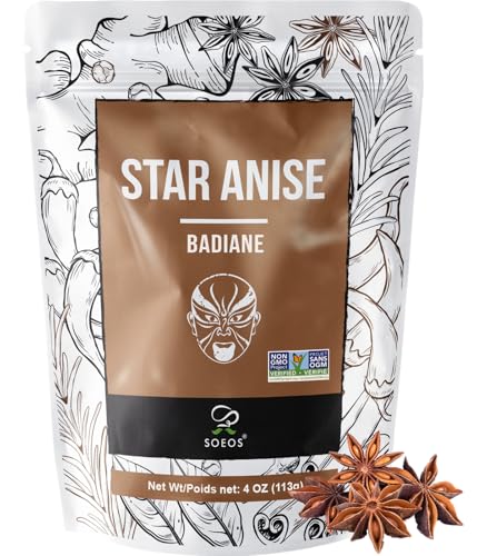 Soeos Star Anise, 4 Ounce, Star Anise Whole, Anise Seeds for Baki...