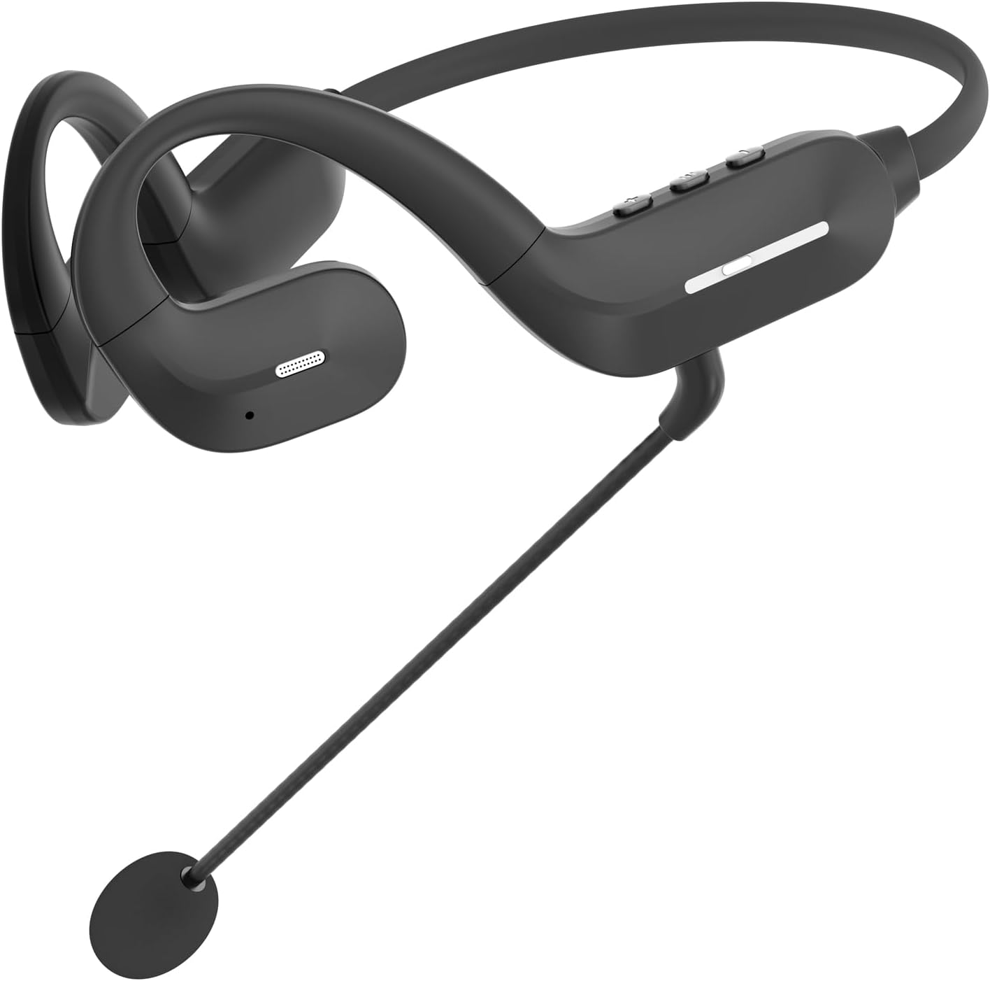 Open Ear Headphones with Mic, Wireless Headset with Mic for Work, Sweatproof Wireless Air Conduction Headphones with AI Noise Cancelling Mic & Mute Mode for Work, Meeting, Driving, Running, Workouts