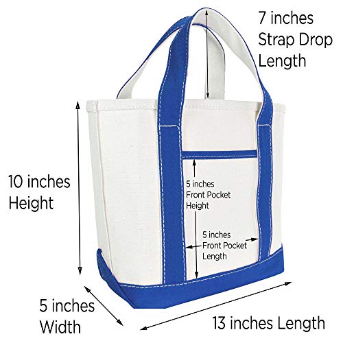 Dalix 14" Mini Small Cotton Canvas Party Favor Wedding Gift Tote Bag In Royal Blue #TOP5