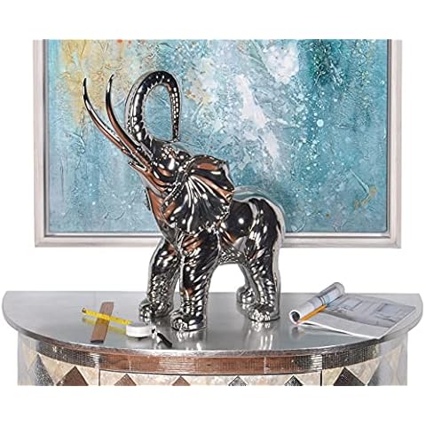 AFD Home Silver Mirrored Chrome Ceramic Elephant Sculpture Cover