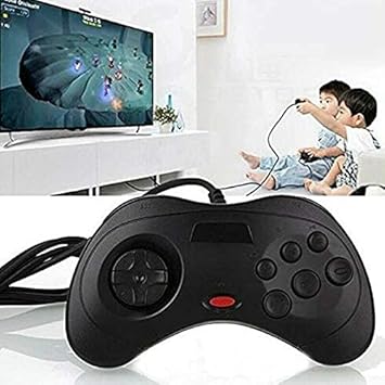Ubersweet Imported Gamepad USB Classic Style Wire Handle for All 16-Bit Md Games from Sega Bla W2H2