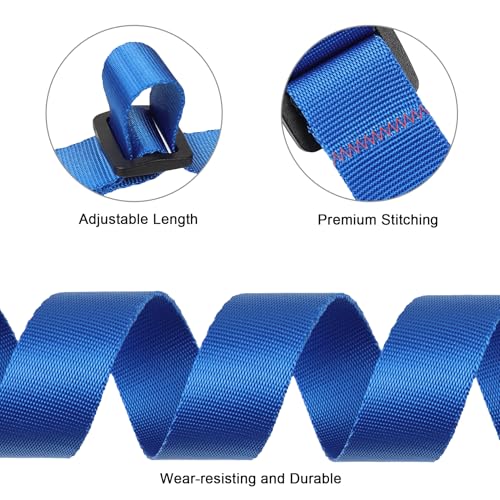 Image of Buckle Straps, Adjustable Nylon Straps, Blue 4 Pack (6'x1 inch) | Packing Strap Nylon Travel Belt Nylon Backpack Accessory with Buckle Clips for Suitcases, Packing, Travel, Hiking