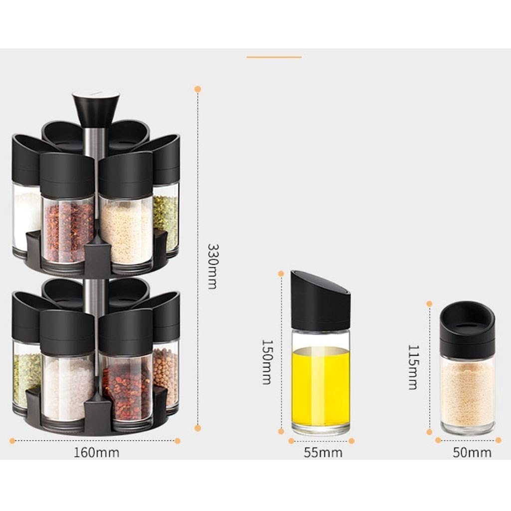 Gewürzdosen Set aus Glas, 160 ml, Küchenzuckerspender mit Deckel, Gewürzbox für Zucker, Salz und Gewürze, luftdichte Aufbewahrungsbehälter für Kräuter und Gewürze