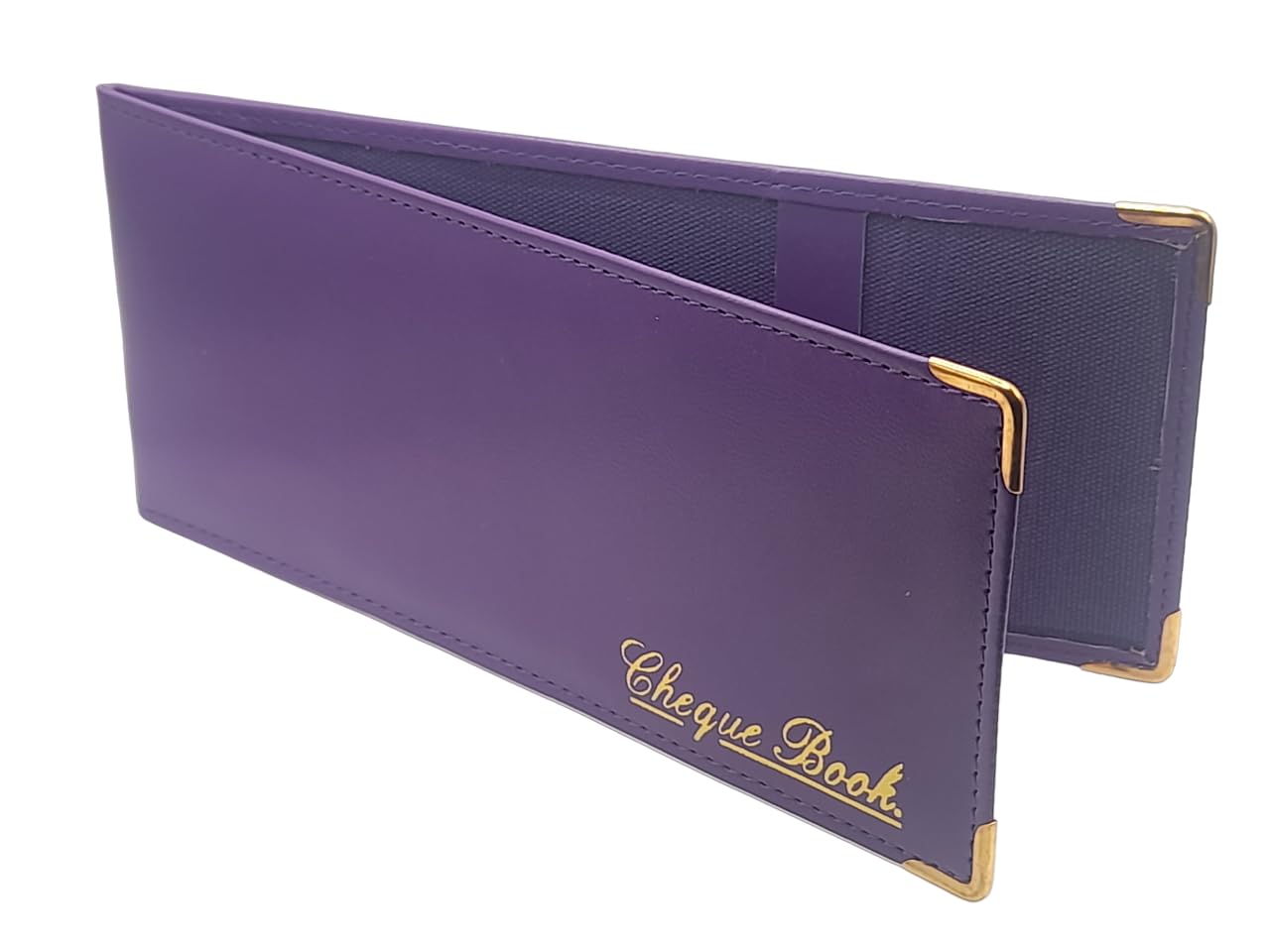 Purple/Lilac Folding Leather StyleCheque Book Holder/Leather Style Cheque Book Cover
