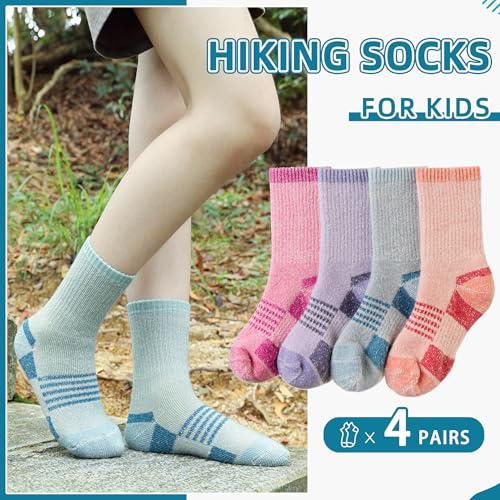 Merino Wool Hiking Socks for Kids Boy Girls Winter Warm Thermal Thick Boot Cozy Cushion Crew Socks2