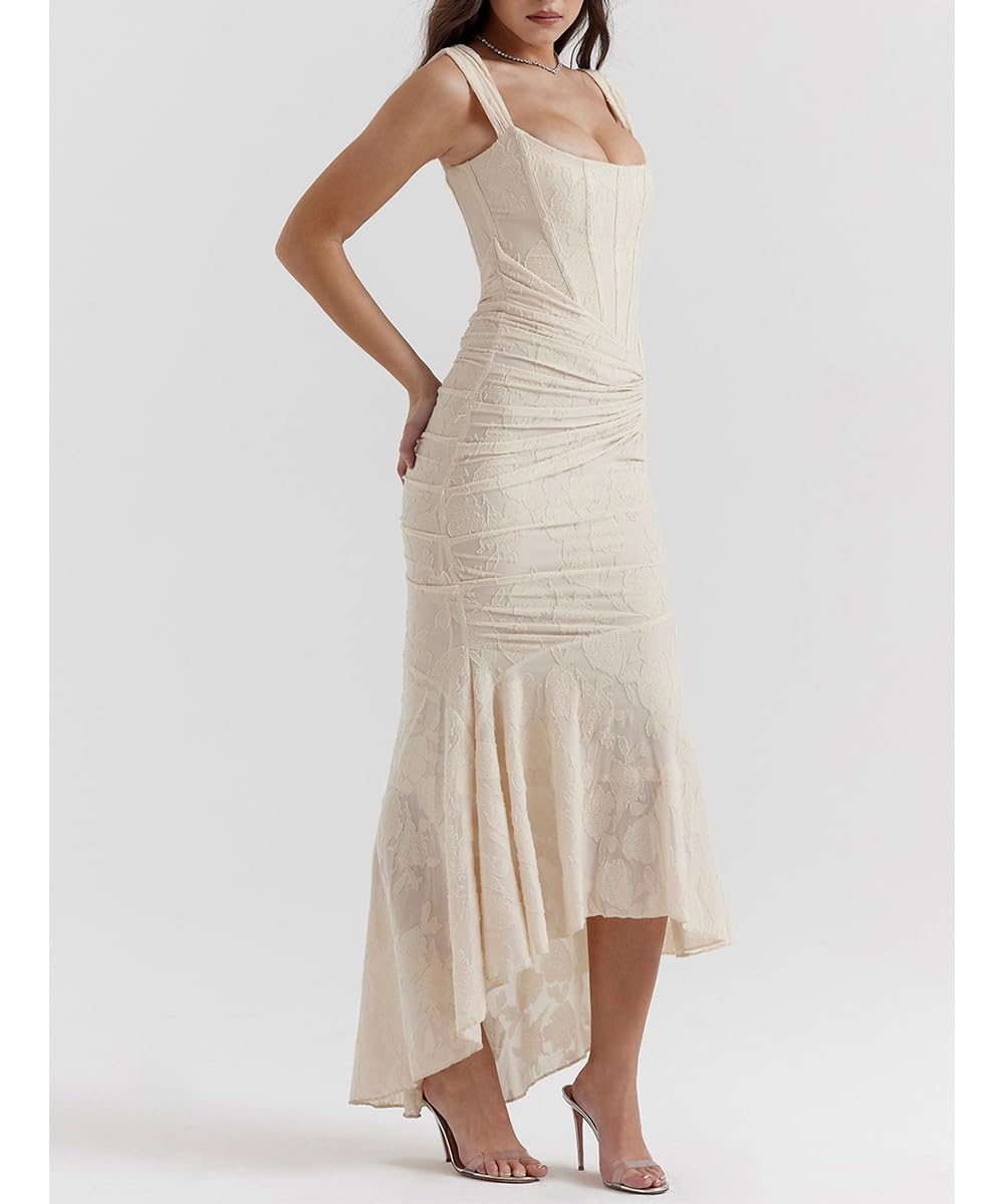 Vestido De Corsé De Las Mujeres Sexy Tubo Superior Espagueti Correa Midi Vestido Bajo Corte Floral Flácido Plisado Dobladillo Vestidos Formales