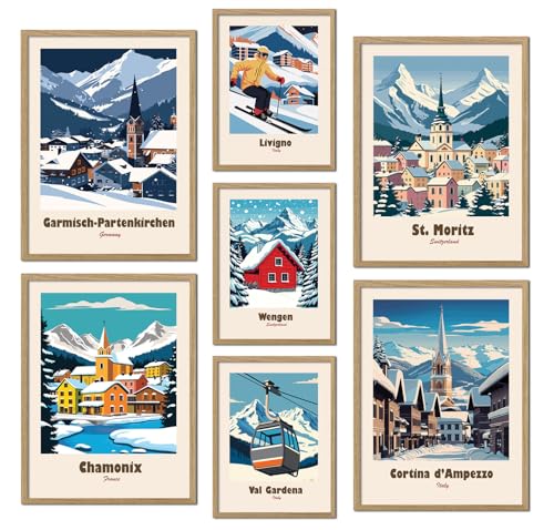 ag.art deco Lot de 7 Posters | Affiche Decoration Murale | Affiche Murale pour Salon et Chambre à Coucher | Tableaux Decoratifs Muraux | Poster Mural Sans...