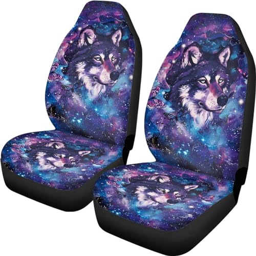 Housse de siege auto papillon galaxie universelle pour sieges avant de voiture et camion x2