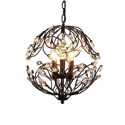 Plafonnage retro en branches et cristal pour table de bar - 2