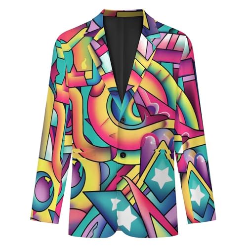Abstract Geometric Men's Suits Dress Business Formal Suit Print Jackets Coat For Wedding Party4