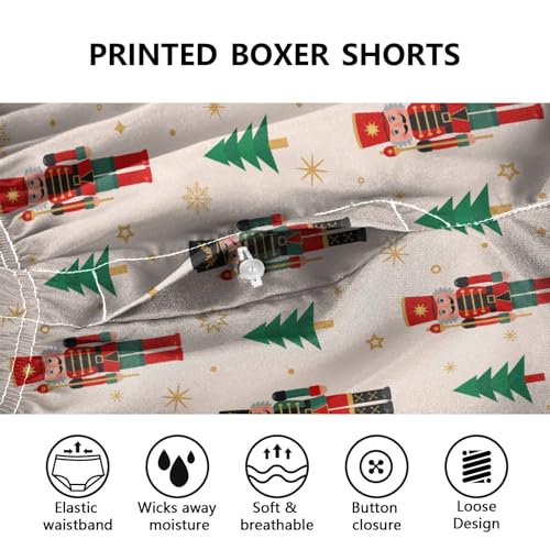 Image of Men's Boxer Shorts, Cotton Boxers Underwear Soft Sleep Short Loose Boxers Button Fly S-XXL