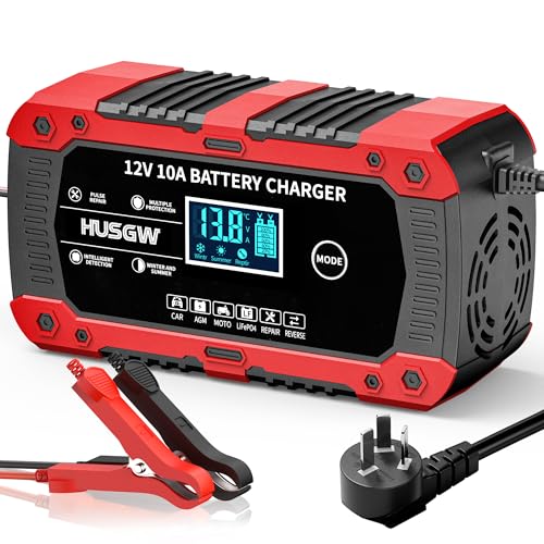 10Amp Car Battery Charger, 12V Automatic Smart Battery...