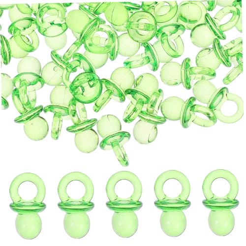 Gogogmee Mini Chupetes Acrílicos Verdes para Decoración de Shower Unidades Detalles para Invitados y Ambientación Festiva de Recién Nacidos Niña