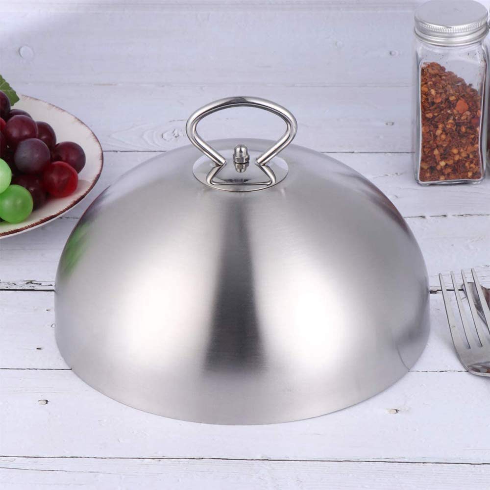 Campana de comedor de acero inoxidable, tapa teppanyaki, tapa de carne, tapa de olla, campana de hamburguesa, cúpula derretida, campana de queso, campana de hamburguesa, campana de