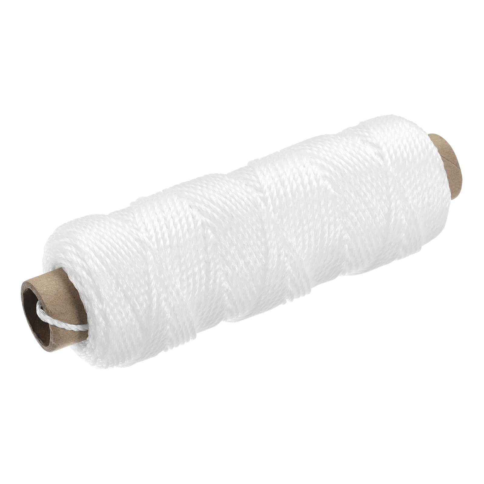 sourcing map Twisted Mason Line Nylon Twine String Cord White 50M/164 Feet 2MM Dia for Netting, Landscaping, Home Improvement, DIY Projects, Crafting, Masonry, Gardening
