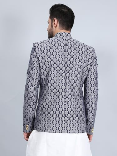 WINTAGE Banarasi Rayon Cotton Blue Blazer3