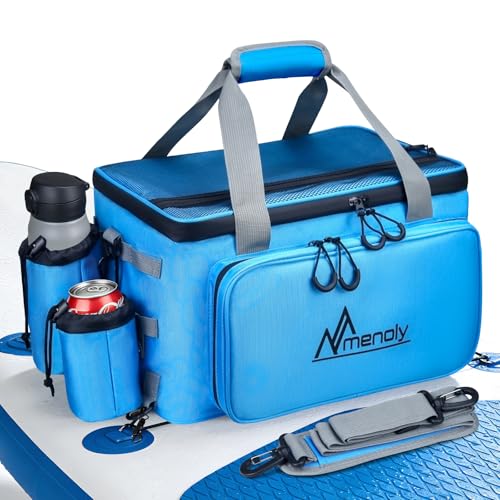 Paddle Board Cooler Bag with Cup Holders, 28L Large Sup Kayak Deck Cooler Bag Fit 36 Cans with Bottle Opener, Adiustable Strap for Beach, Kayaking, Camping