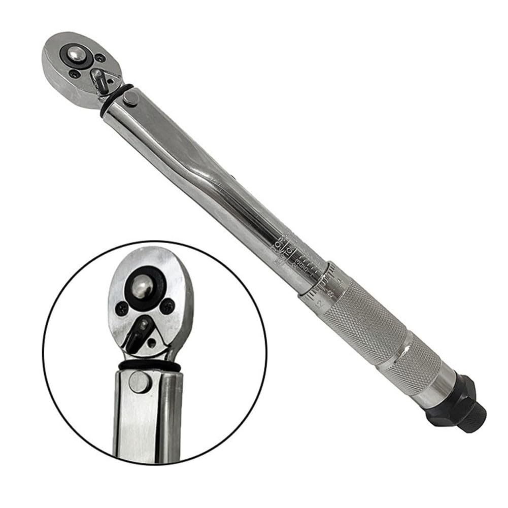EasyByMall Set di chiavi dinamometriche a scatto da 1/4", 5 – 25 Nm, con 9 prese e asta di prolunga, per riparazione auto e bici, 11 pezzi