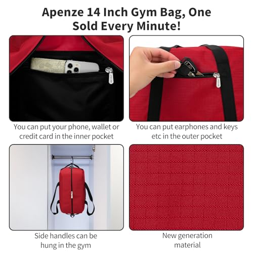 YoKelly Small Duffle Bag 14 inch Carry On Mini Duffel Bag Lightweight for Travel Gym Sport-Red - Image 4