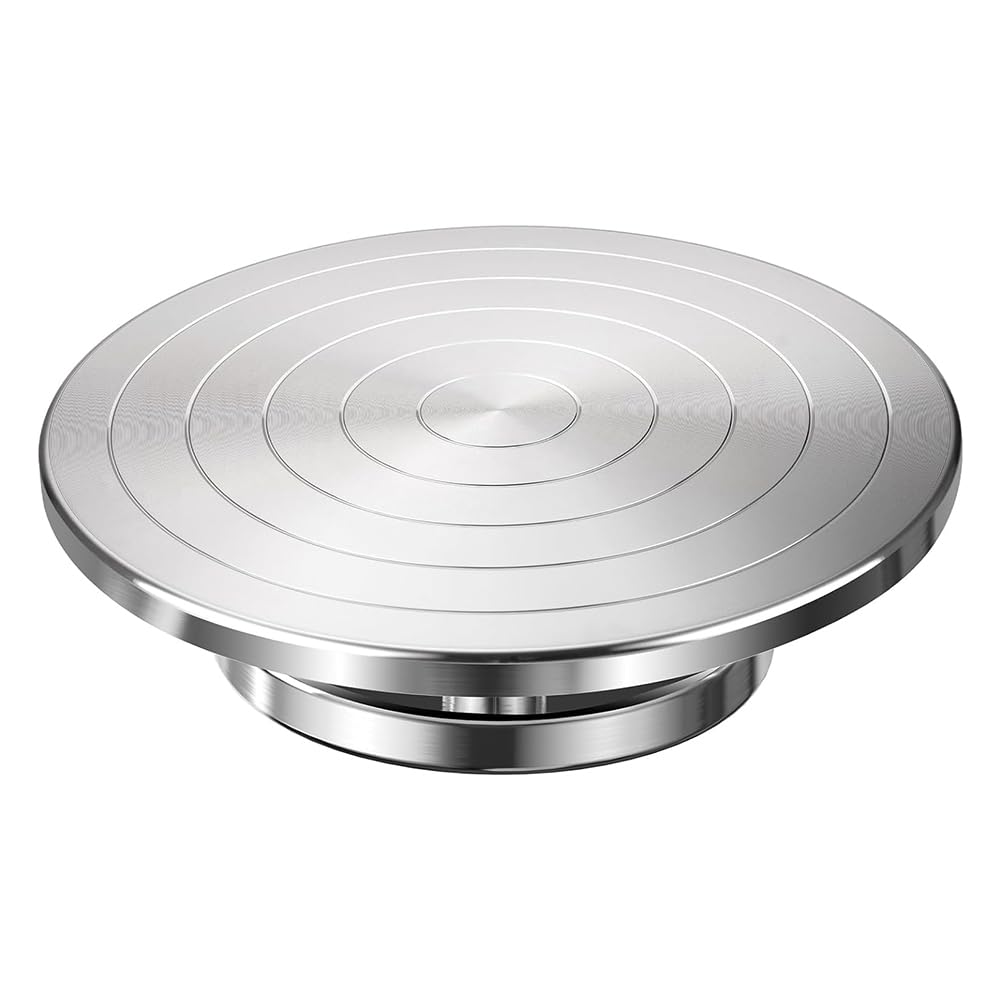 Teuypty Double-Sided 12 Inch Sculpting Wheel, Aluminium Alloy Pottery Turntable Wheel Heavy Duty Banding Wheel with Ball Bearings