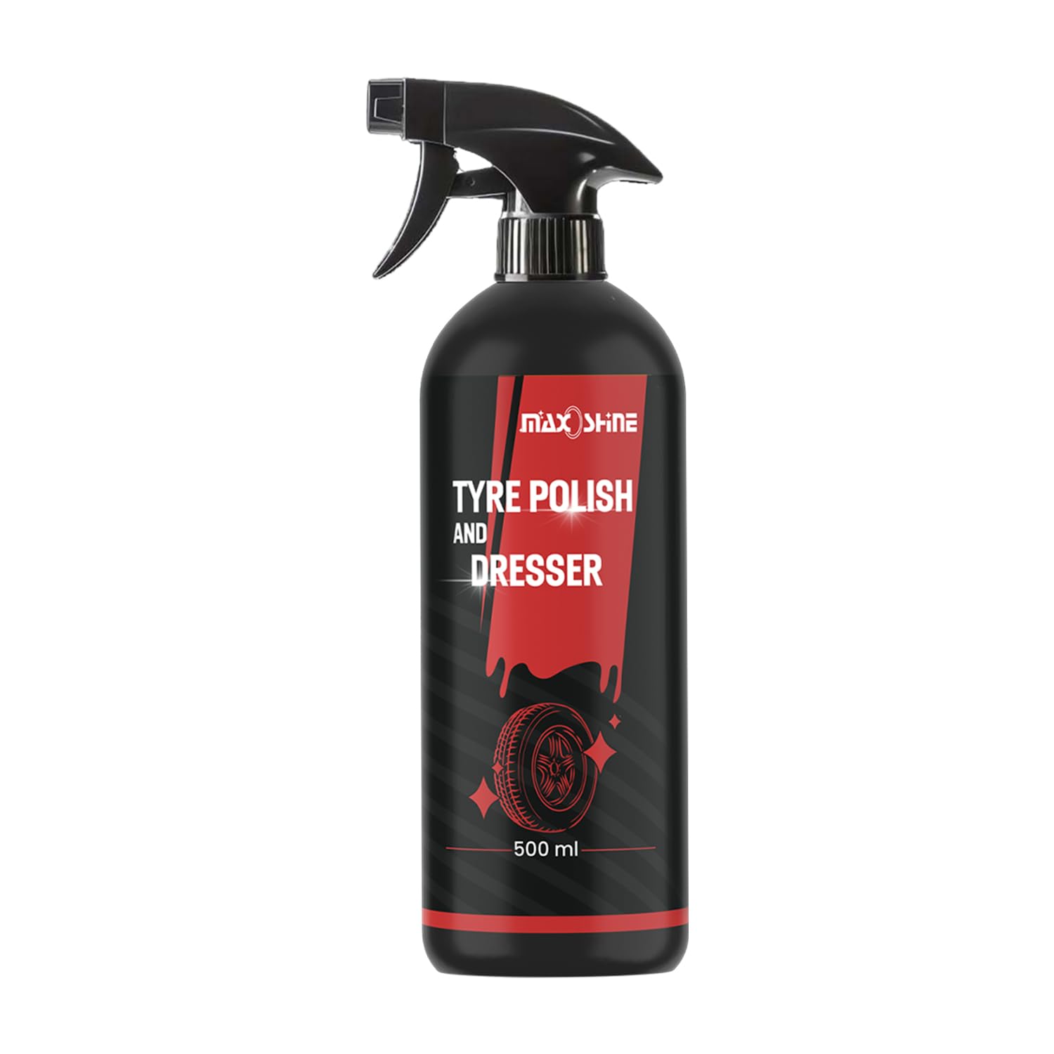 Tyre Polish Spray for Car and Bike | Jet Black Finished Tyre Shiner for Rubber Plastic Parts | Non-Greasy Glossy Long Lasting Black Shine Tyre Dresser (500ml) Tyre Polish Spray for Car and Bike | Jet Black Finished Tyre Shiner for Rubber Plastic Parts | Non-Greasy Glossy Long Lasting Black Shine Tyre Dresser (500ml)