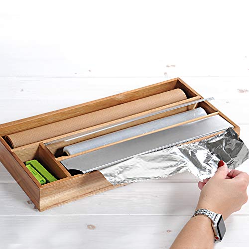 Foto von Kesper | Folienspender, Material: Akazienholz, Maße: 42 x 19 x 5,4 cm, Farbe: Braun | 28041 13