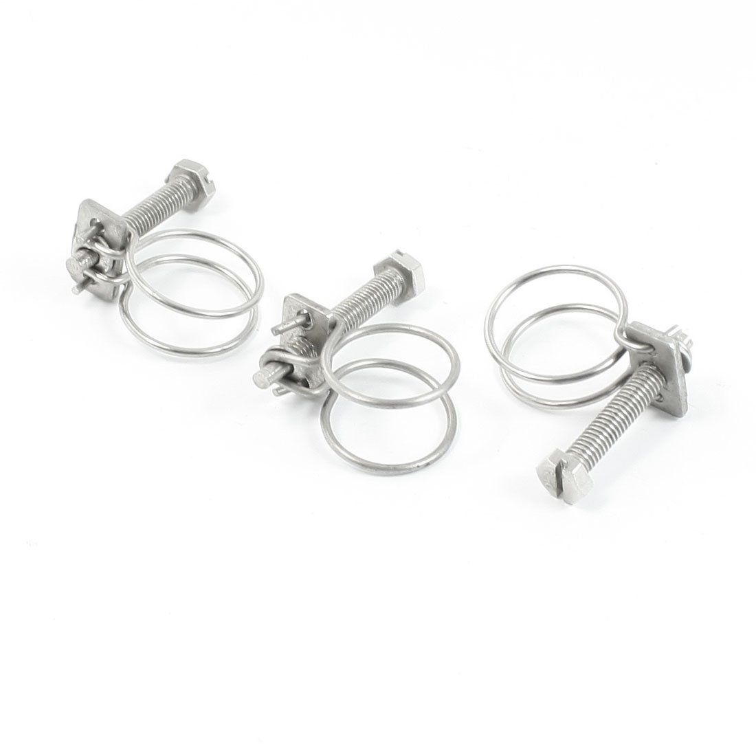 Aexit 3 Pcs Hose Clamps 18mm Diameter Dual Steel Wire Water Oil Tube Ratcheting Hose Clamps Hose Clamps