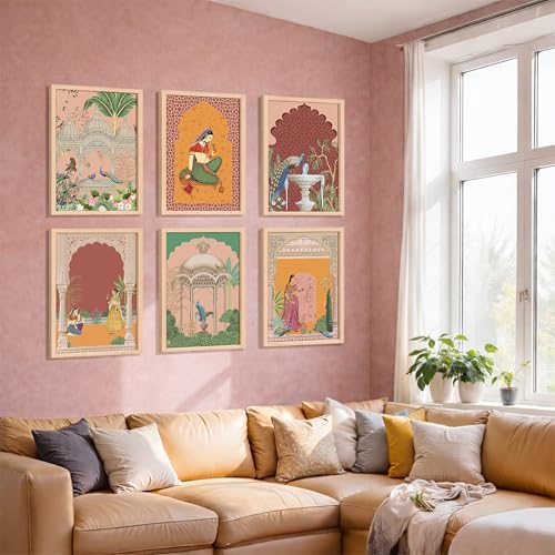 Image of NoWorries Wall decor Paintings for living room - Premium Modern art Wall Poster Paintings for Home Decoration (Pattern-Minimal art) Set of 6 (10x13 inches, ART ATTACK-4)