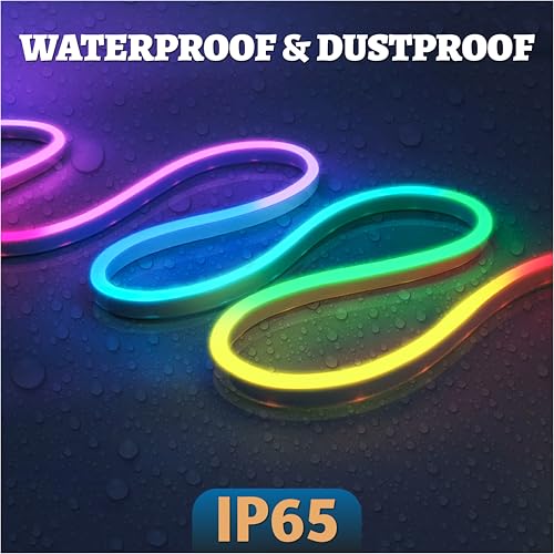 Image of Forus 5M Smart RGB IC Neon LED Strip Light with Adapter, App & Remote Control, Music Sync, Flexible Rope Light for Room, TV, Gaming, Party, Home, Diwali & Christmas Decoration, 3 Month Warranty (1Pc)