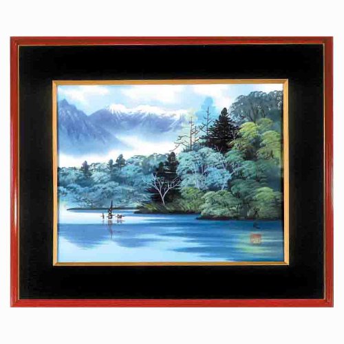 Amazon.co.jp: 福田栄光日本画額F6(春慶) 「彩色山水」 : ホーム