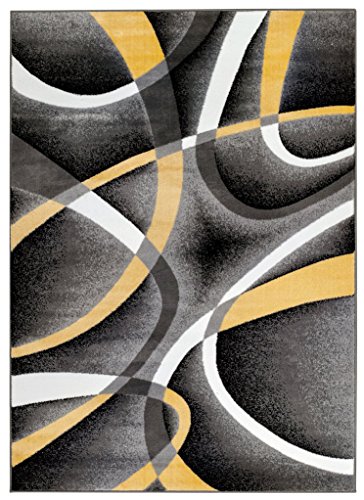 2305 Geometric Abstract Yellow 2x3 Area Rugs for Entryway