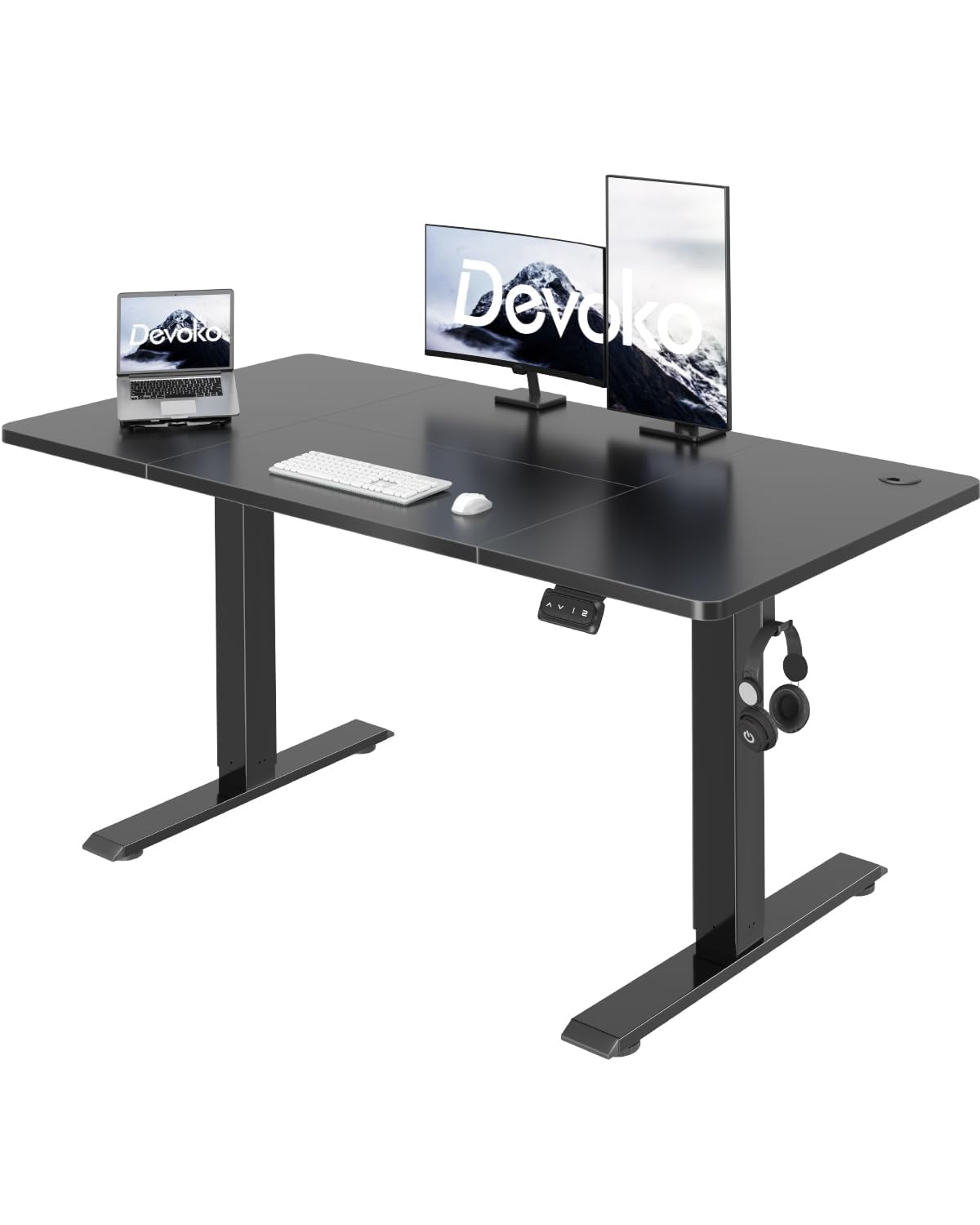 Devoko 120x60 cm Escritorio Regulable en Altura, Escritorio Elevable Eléctrico Telescópico Bidireccional, Escritorio de Oficinay Hogar, para Estudio en Casa con Tablero Ensamblado, Negro 2 51W1LcNTg7L