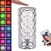 Helimwint Lampada da Tavolo A LED in Cristallo, Lampada da Comodino in Acrilico con Diamante Touch E Dimmerabile [16 Colori E 4 modalità] con Telecomando, Luce Notturna Cambia Colore RGB