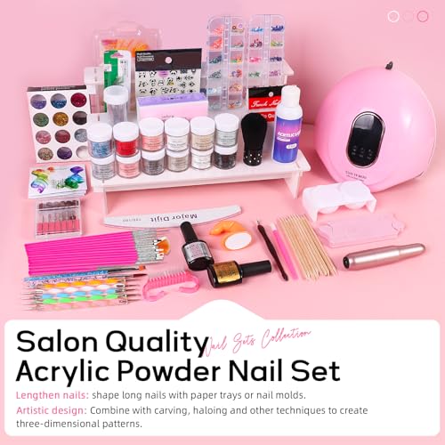 Kit de uñas acrílicas Major Dijit con lámpara LED y taladro eléctrico miniatura 2
