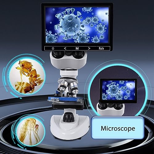Microscópio Biológico Profissional de Alta Ampliação 40X-5000X Com Amplo Campo de Visão, Iluminação