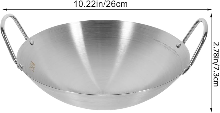 Hemoton 10.22 Inch Stainless Steel Wok Pan with Lid ... - Amazon.com