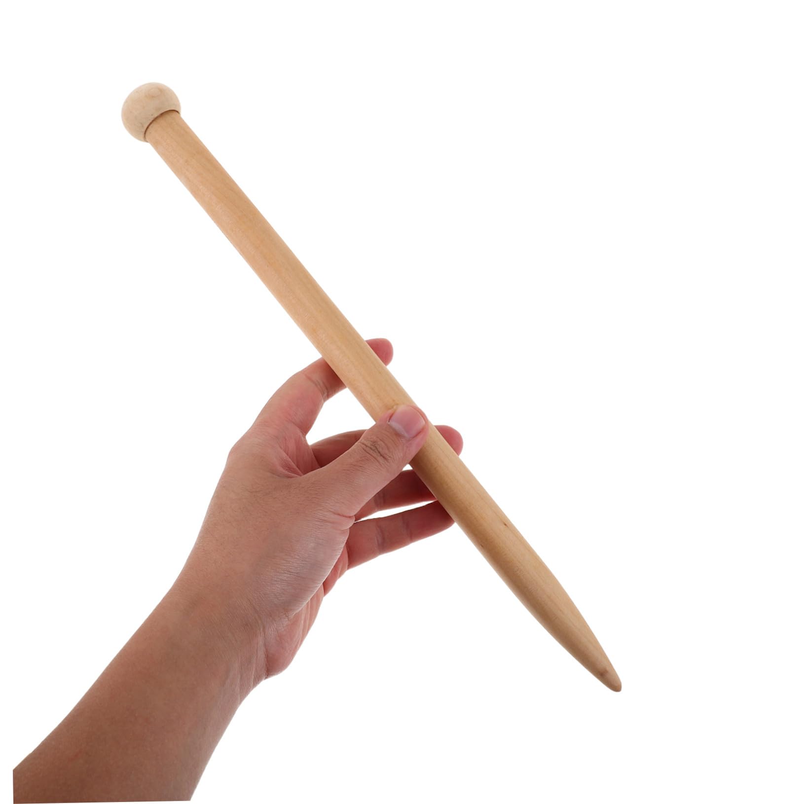 Agujas de Tejer Grandes de Madera Beige, 6 Piezas Rectas | Manualidades y Diy, Estructura Gruesa, Diseño Portátil y Firme, Uso en Invierno