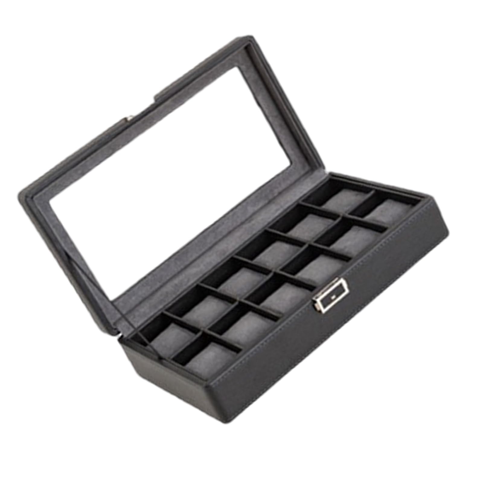 Pratica valigetta per gli organizzatori di orologi con cassetto stabile imbottito ed estraibile, portatile per la conservazione dei gioielli in pelle