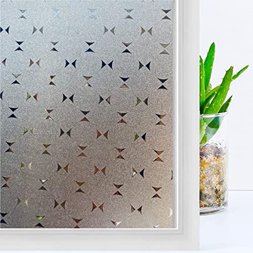Image of SUNBIRD Window Film Privacy Colorful Window Sticker, Decorative Window Vinyl, Adhesive Home UV Blocking, Heat Insulation Static Cling for Bathroom Office (24 X 120 INCHES, Arrow Frosted)