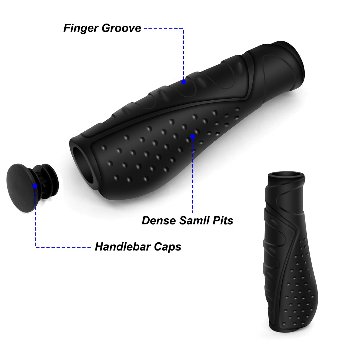 Manopole MTB REETEE Antiscivolo - Impugnature Ergonomiche Per Manubrio 22mm