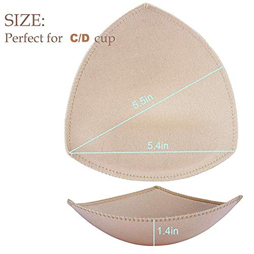 TopBine Removable Bra Pads Inserts Women's Comfy Sports Cups Bra Insert for Bikini Top Swimsuit (C/D)