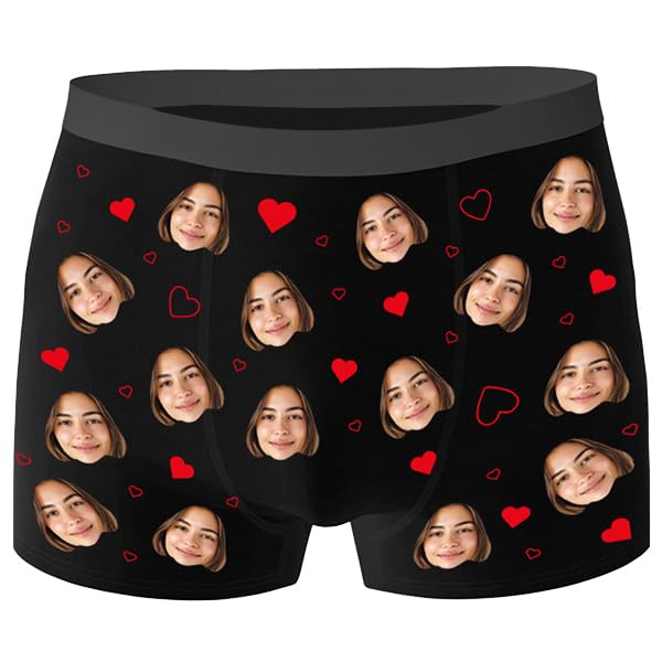 Transparent Gift Cuecas com foto e nome personalizado. Presentes personalizados para homem, marido, namorado. Presente original para casais. Cuecas engraçadas.