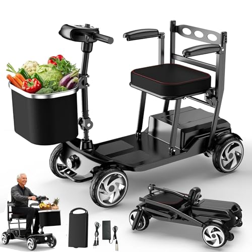 Image of Mobility Scooters for Seniors,49 Lbs Mobility Scooter,Upgraded Removable Battery,300 Lbs Weight Capacity,Quick Fold Design, Portable and Lightweight,Ideal for Travel