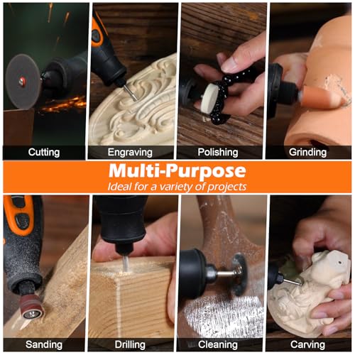 Image of HARDELL 12V Cordless Rotary Tool Kit, 35000RPM Higher Power Rotary Tool | 8000-35000RPM,80Bits,Higher Power,Lager long-lasting Battery,Fast Charging,for Sand /Grinde /Polish /Carve /Cut /Drill /DIY Craft