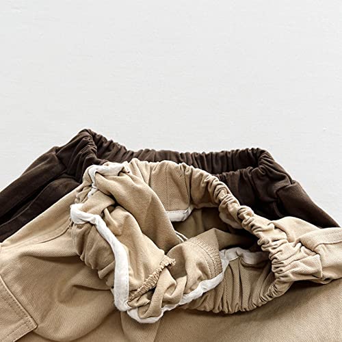 Moonker Baby Girls Baggy Cargo Pants Elastic Waist Solid Color Summer Soft Stretchy Trousers Light Toddler Girls3