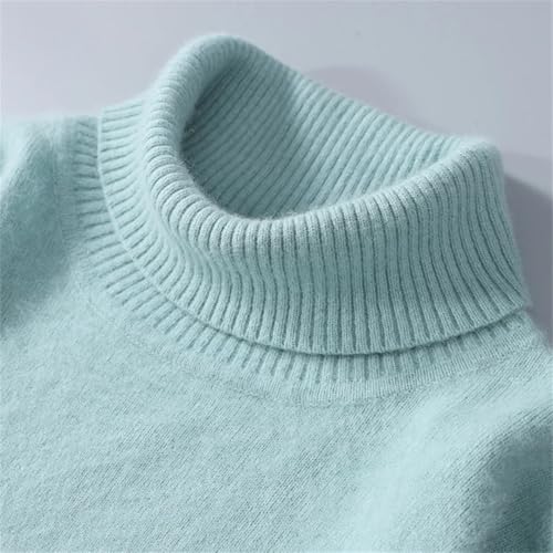 Men's Turtleneck Sweater Pullovers Thick Classical Solid Loose Knitwear Korean Clothes2