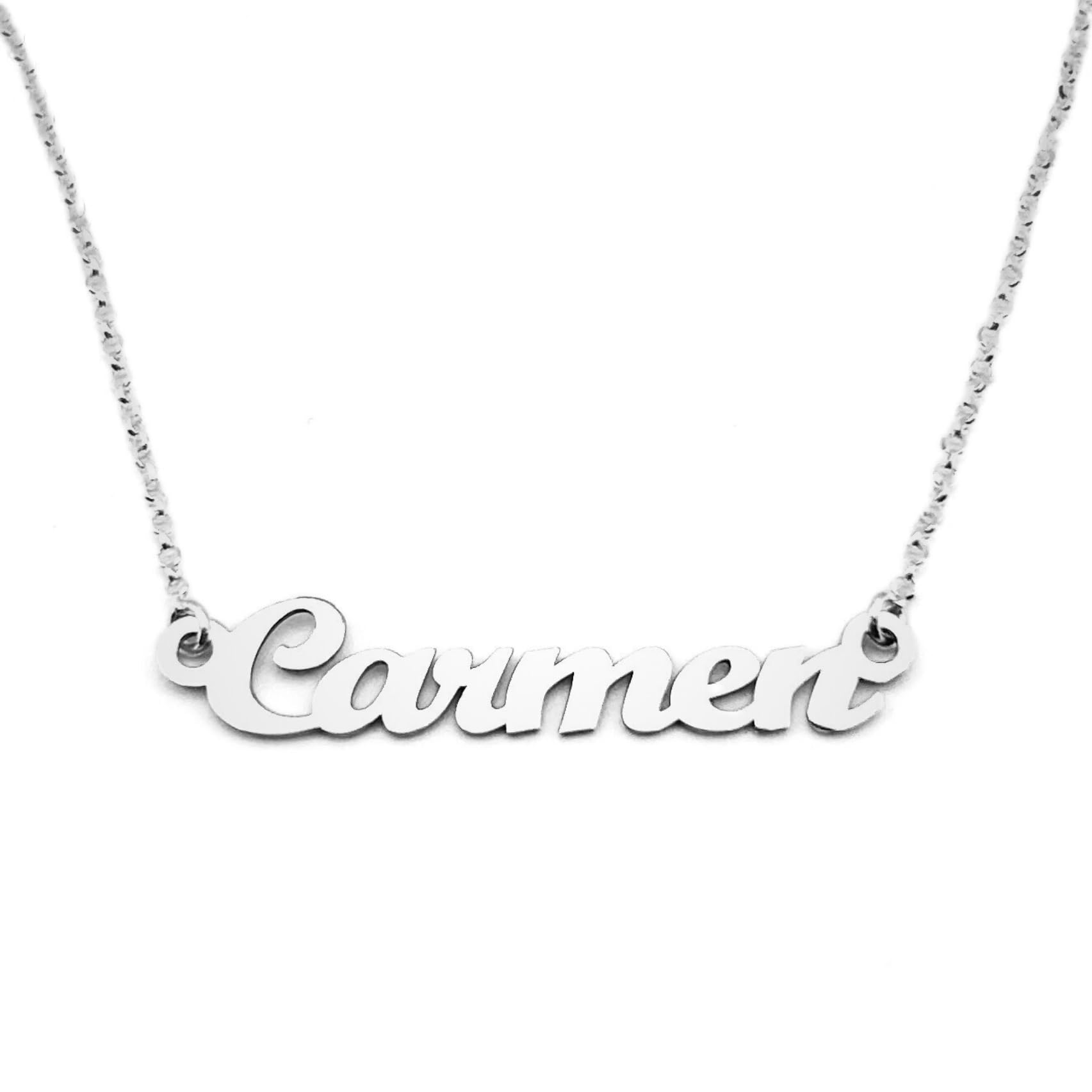 LUXFAN´S FANTASY DELUXE Collar Personalizable con Nombre en Plata de Ley 925 para Mujer - Detalle precioso personalizado para regalo de Navidad, Día de la Madre, Cumpleaños Hecho en España (Clásico)