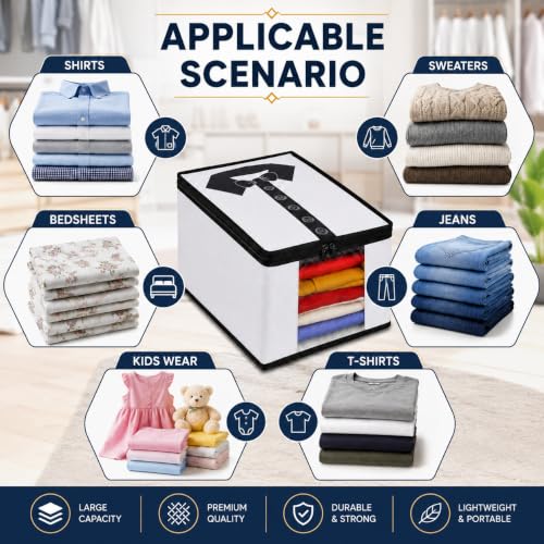 Image of Foldable & Durable Wardrobe Organizer | Non Woven Shirt Organizer for Home & Traveling with Transparent Window. (2)